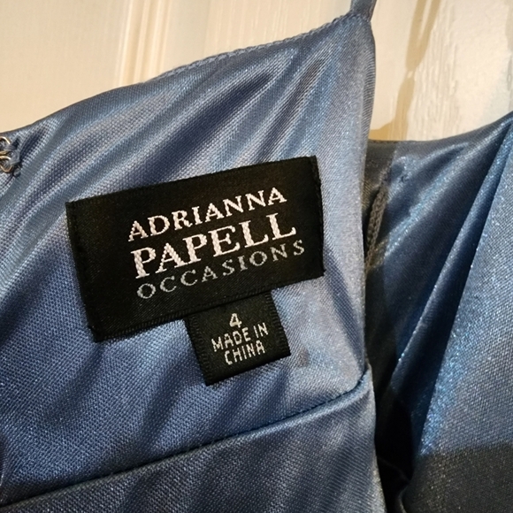 Adrianna Papell Elegant Blue Tiered Formal Dress Size 4 - Picture 7 of 12